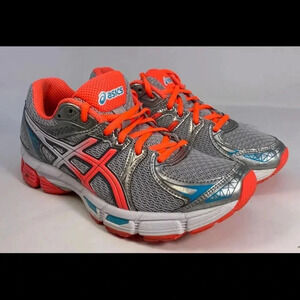 Asics Gray and Orange Athletic Shoes